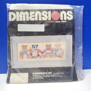 Vintage Dimensions A Daughter is Joy Teddy Bear Cross Stitch Kit